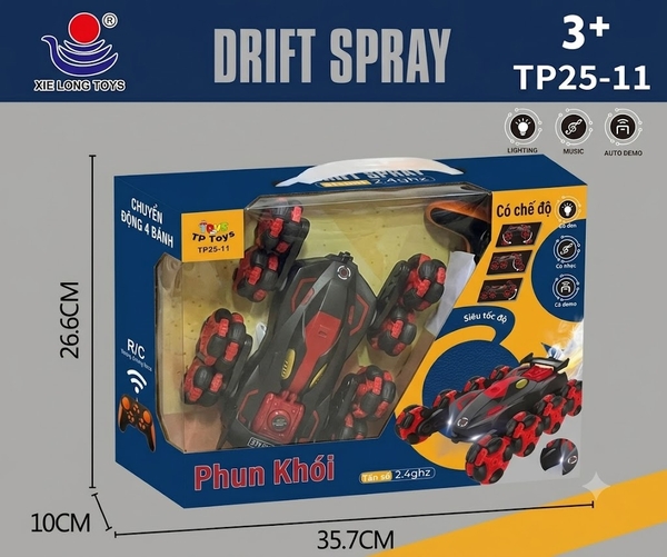 TP25-11  HỘP XE ĐỊA HÌNH ĐIỀU KHIỂN 7 ĐỘNG TÁC, CÓ SẠC, BÁNH XOẮN, 8 BÁNH, PHUN KHÓI (TIẾNG VIỆT)