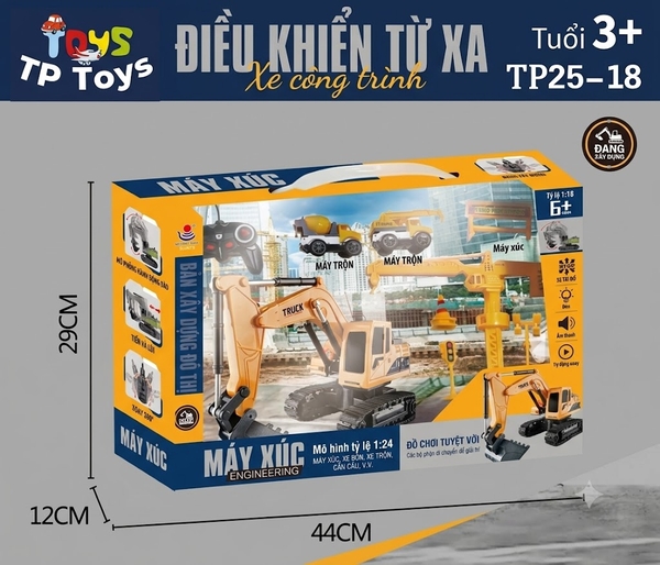TP25-18  HỘP XE CÔNG TRÌNH CÀO ĐIỀU KHIỂN 7 ĐỘNG TÁC, CÓ SẠC (TIẾNG VIỆT)
