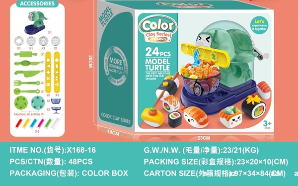 X168-16  HỘP ĐẤT SÉT LÀM SUSHI + MÁY LÀM SUSHI + KHUÔN