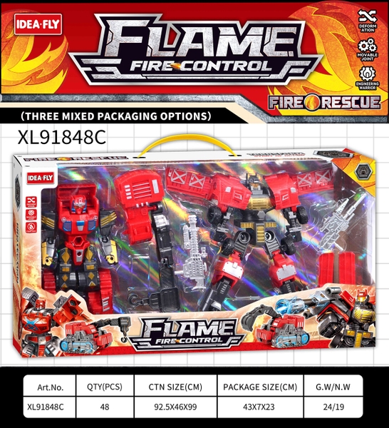 XL91848C  HỘP RÁP ROBO BIẾN HÌNH XE CÔNG TRÌNH CÀO, CẨU 2C