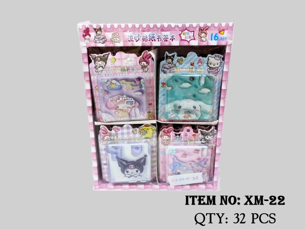XM-22  HỘP 16 VỈ SỔ TAY SANRIO NƯỚC ĐỦ MẪU