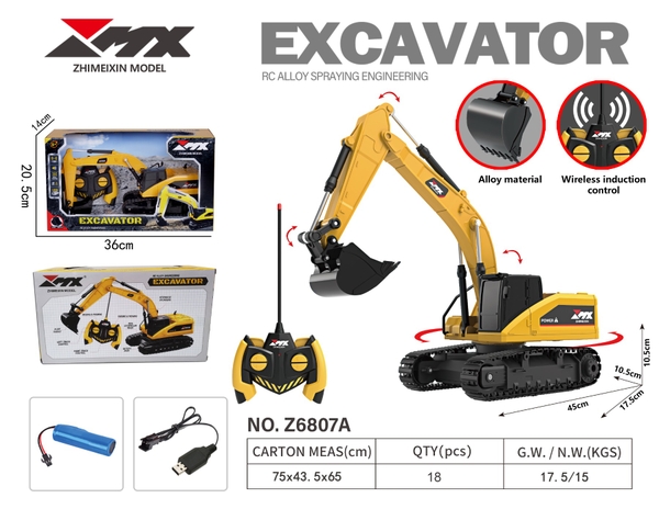 Z6807A  HỘP XE CÔNG TRÌNH CÀO BÁNH XÍCH ĐIỀU KHIỂN 7 ĐỘNG TÁC, CÓ SẠC