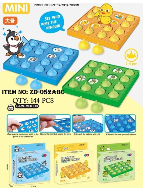 ZD-052ABC  HỘP TRÒ CHƠI LẬT HÌNH TÌM CẶP GIỐNG NHAU 3 MẪU (CHIM CÁNH CỤT, VỊT, ẾCH)