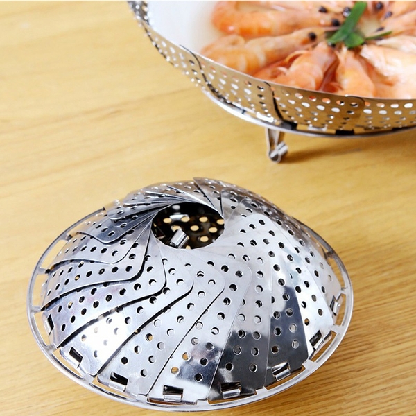 Rổ Hấp, rế hấp Inox Xếp Gọn đa năng Tiện Dụng (T320) (Cái)