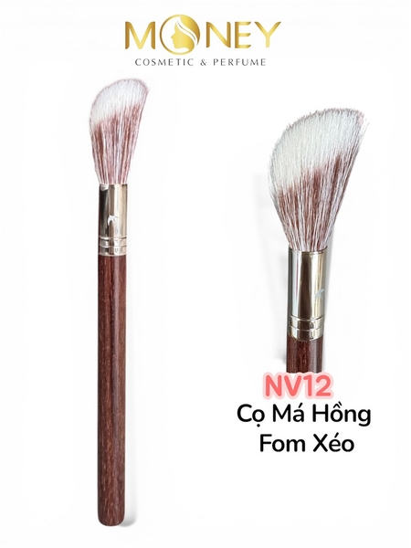 Cọ Má Hồng Lông Tự Nhiên Form Vát Xéo Cán Gỗ NV12