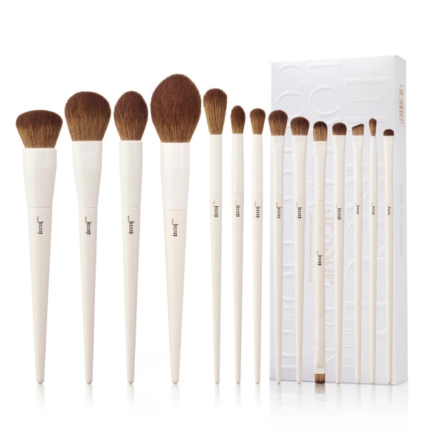 Bộ Cọ Cá Nhân Cao Cấp Lông Mềm Jessup  Light Gray Comprehensive Eye and Face Brush Set