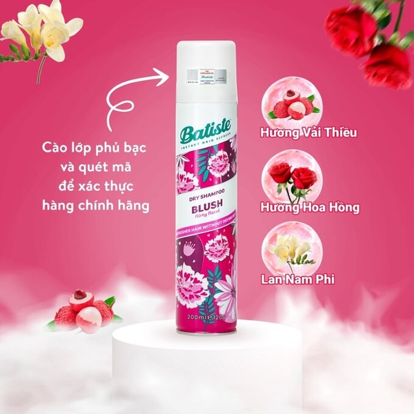 Dầu Gội Khô Batiste Dry Shampoo Blush  – 200ml