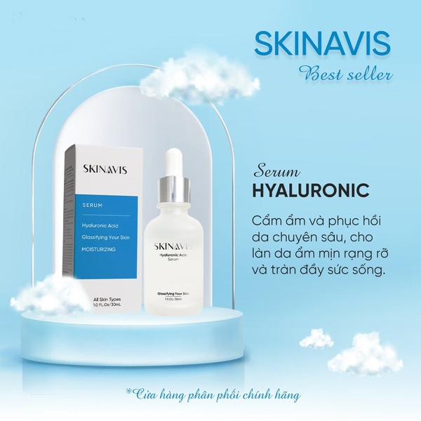 Tinh Chất Serum Cấp Ẩm Phục Hồi, Làm Sáng SKINAVIS Hyaluronic Acid & Niacinamide + B5