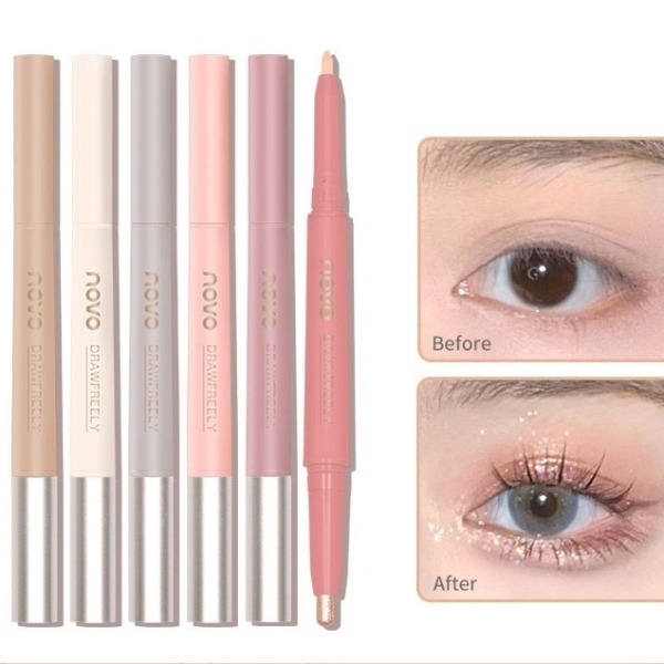 Bút Sáp 2 Đầu Nhũ Mắt NOVO Star Eyes Clever Lying Silkworm