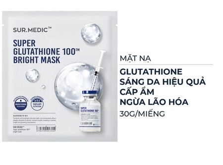 (10 Miếng/Hộp) Mặt Nạ Dưỡng Trắng Da Sur.Medic+  Super Gluthathione 100™ Bright Mask 30g