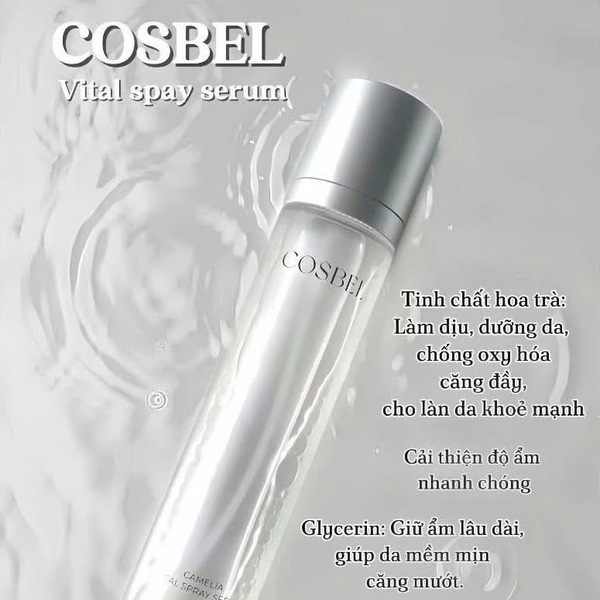Xịt Khoáng Cấp Ẩm Cosbel Camelia Vital Spray Serum