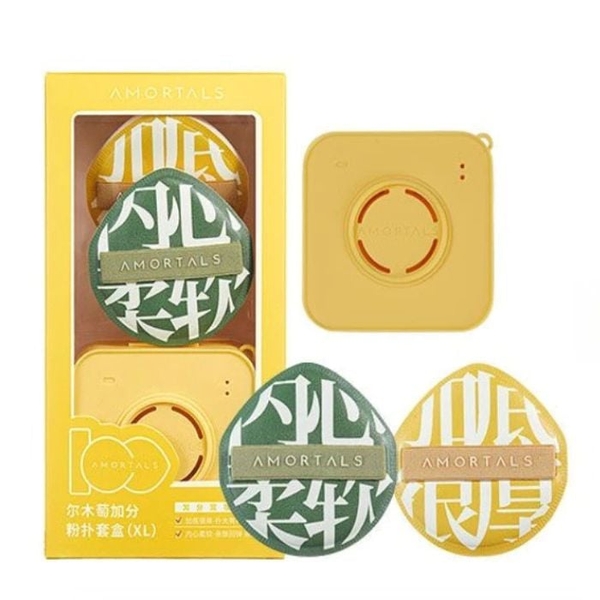 Bộ Bông Mút Tán Kem Nền Dạng Lỏng Amortals Bonus Points Powder Puff Set