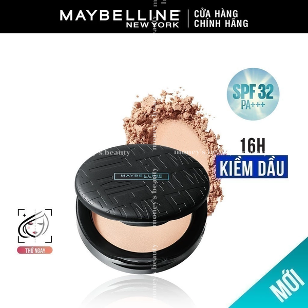 Phấn Phủ Kiềm Dầu Mịn Lì 16H, Che Phủ, Chống Nắng SPF32 PA+++ Maybelline New York Fit Me