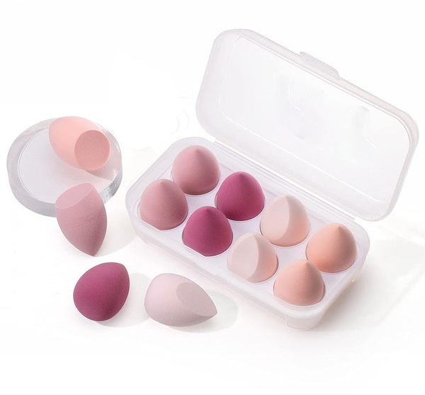 Set Bông Mút Trang Điểm Makeup Hộp Nhựa