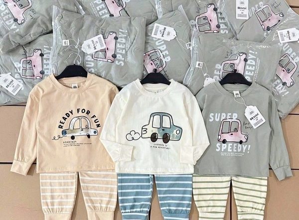 SET 3 BỘ DÀI TAY TONE BE CAM XANH BÉ TRAI