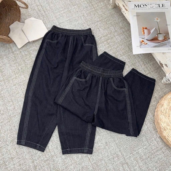 QUẦN BÒ NỮ CHUN BAGGY SẴN