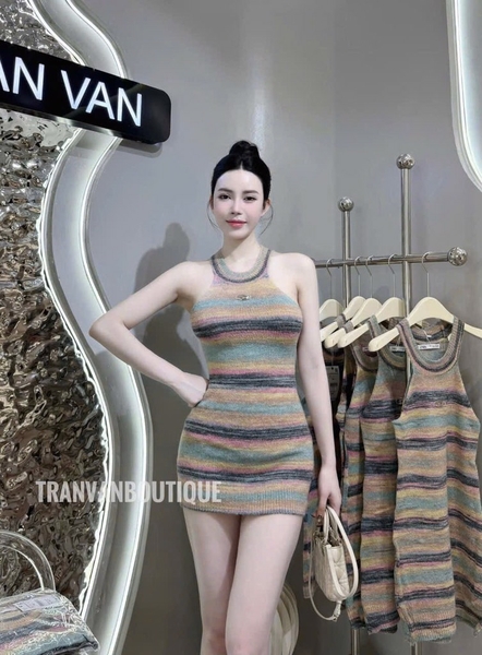 VÁY LEN CỔ YẾM NHIỀU MÀU NỮ