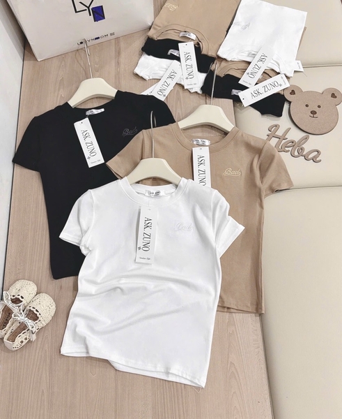 SET 3 ÁO CỘC THÊU BAD ĐEN TRẮNG BE NỮ SẴN