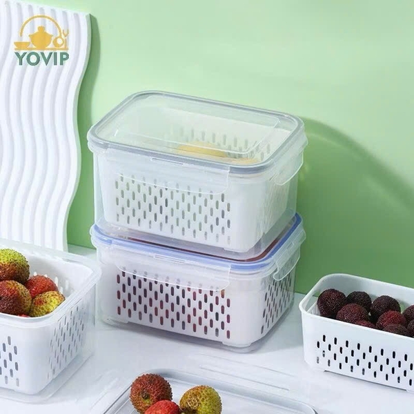 ĐỒ GIA DỤNG - SET 2 HỘP NHỰA ĐỰNG TỦ MÁT