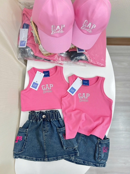 SET ÁO SÁT NÁCH GAP HỒNG CV BÒ KÈM MŨ BÉ GÁI SẴN(XẢ 70k)