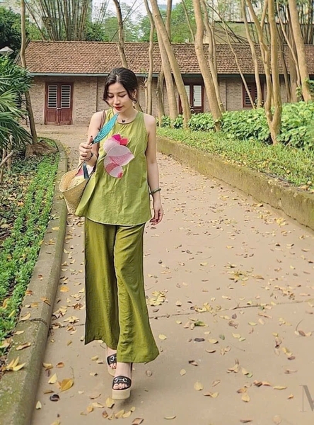 SET SÁT NÁCH HÌNH HOA SEN MIX QUẦN SUÔNG NỮ