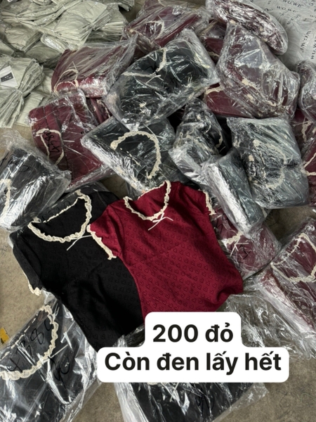 ÁO LEN NỮ PHỐI REN CỔ ĐÍNH NƠ SẴN(SALE 89k)