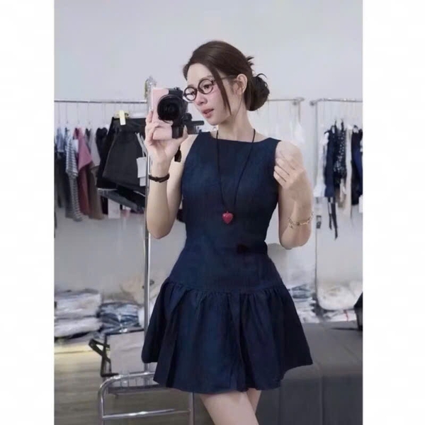 VÁY BÒ NỮ - VÁY BÒ GIẤY HỞ LƯNG SẴN