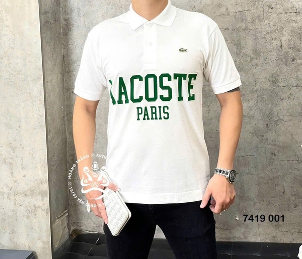 ÁO POLO TRẮNG LASCOT XANH NAM (SALE 99k)