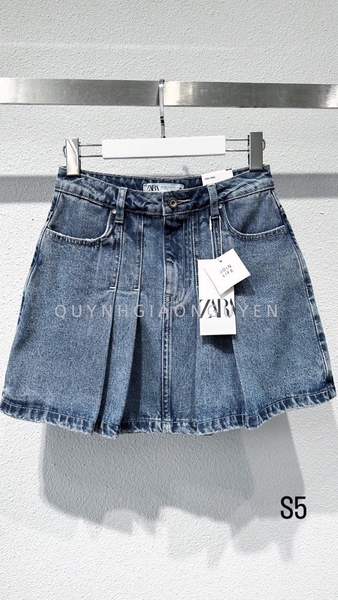 CHÂN VÁY BÒ XẾP LY TRƯỚC SẴN