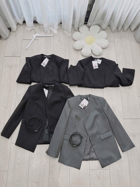 ÁO VEST NỮ ZARA KÈM ĐAI THU ĐÔNG SẴN