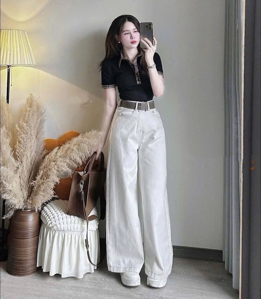QUẦN JEAN NỮ SUÔNG TRẮNG SẴN