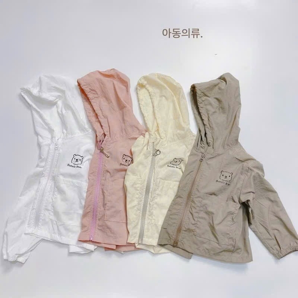 ÁO KHOÁC GIÓ IN GẤU 4 MÀU BÉ TRAI BÉ GÁI SẴN (SALE 35k)