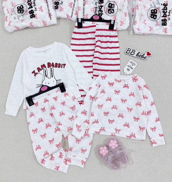 SET 2 BỘ DÀI XƯỚC NƠ THỎ BÉ GÁI(XẢ 85k)