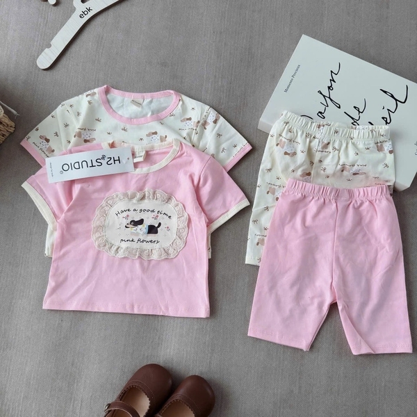 SET 2 BỘ IN CÚN TONE HỒNG BÉ GÁI SẴN( xả 85k)