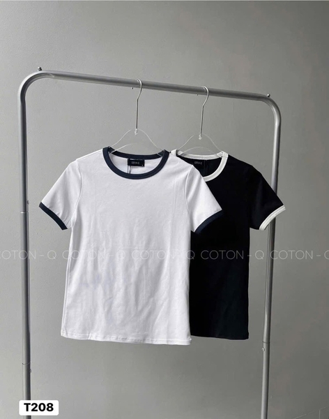 SET 2 ÁO ZIP VIỀN TRẮNG ĐEN NỮ SẴN