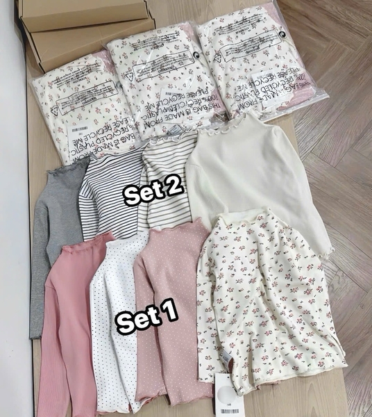 SET 4 ÁO ZIP GIỮ NHIỆT DÀI TAY BÉ GÁI