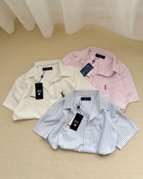 ÁO SƠ MI NỮ CỘC TAY POLO THÊU NGỰA SẴN (SALE 55k)