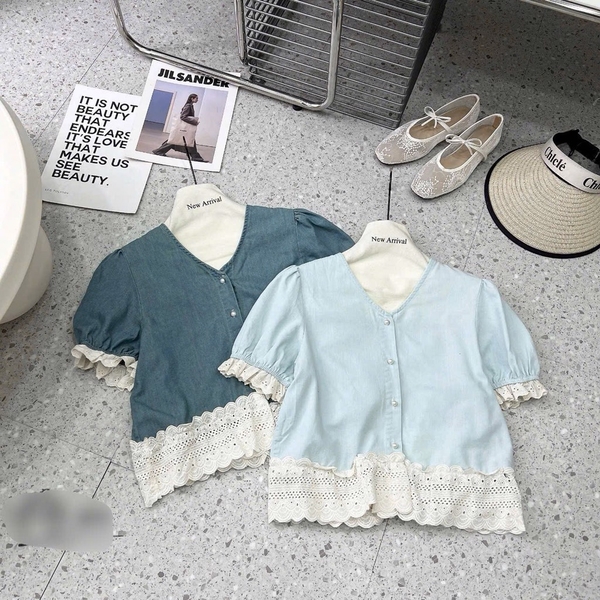 ÁO PHỐI REN 2 MÀU NỮ