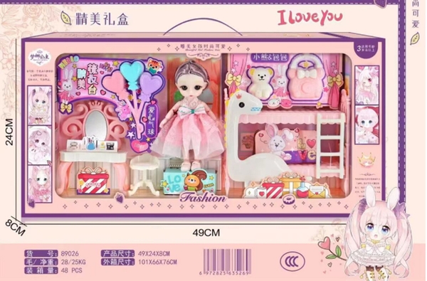 Thay quần áo búp bê or Set búp bê Bedroom