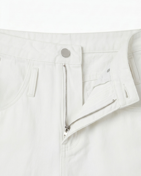 Quần Short Belt Loop White