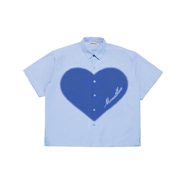 Áo sơ mi Boxy Caro Oxford - BLue Heart