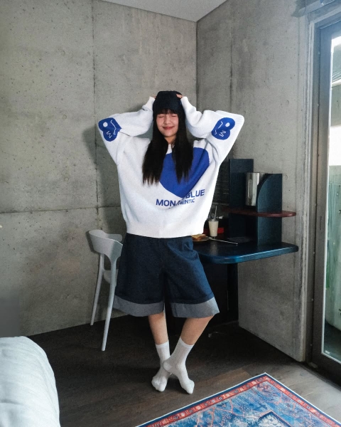 Blue Heart Knit Sweater