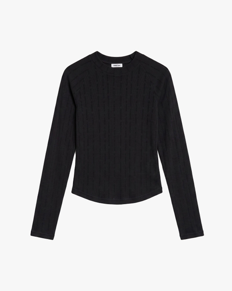 Áo Lace Longsleeves Top - Black