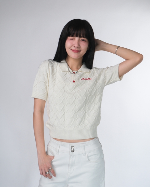 Áo Len Polo Knit Heart