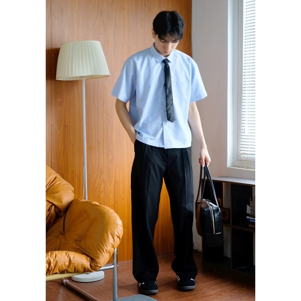 Áo sơ mi caro Boxy oxford tay ngắn