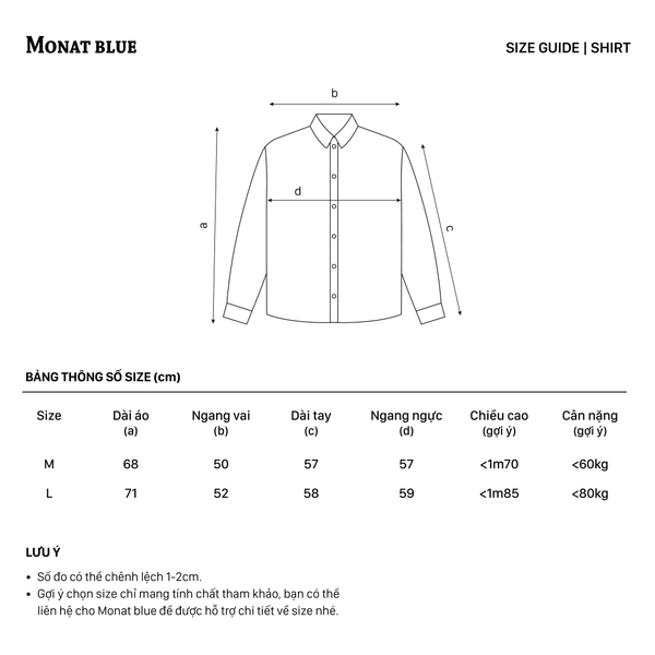 MONAT BLUE Áo sơ mi Graphic Lorem chất Oxford kẻ sọc unisex