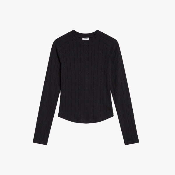 Áo Lace Longsleeves Top - Black