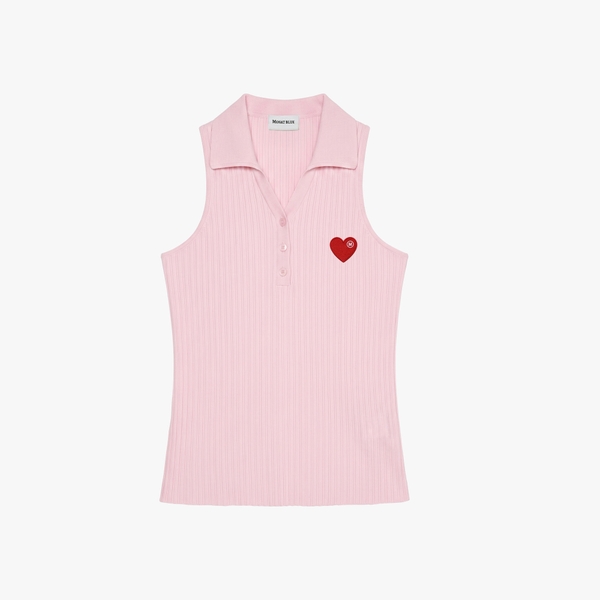 Áo thun Heart-Embroidered Polo Tanktop