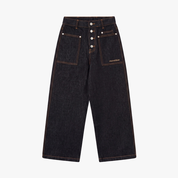 Quần Jean Raw Detail Button