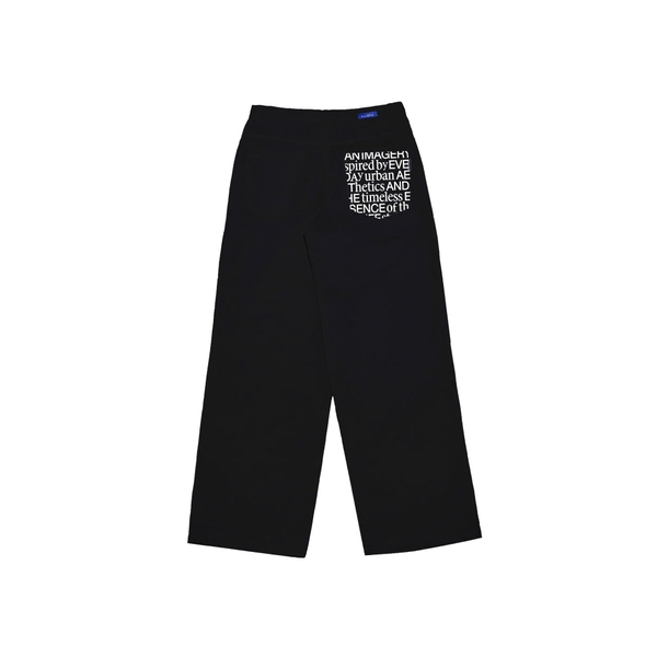 Quần Jean ống suông rộng Printed pocket